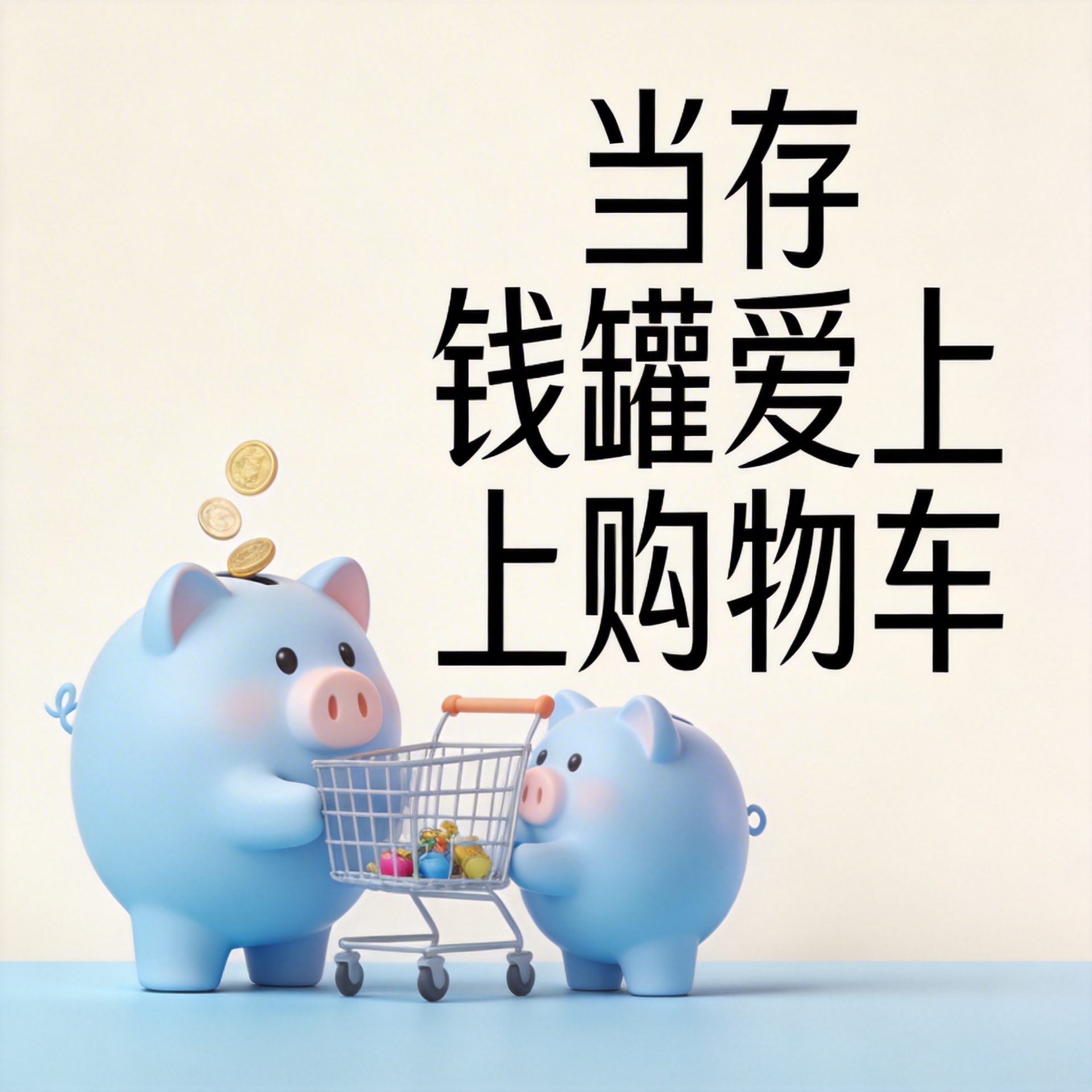 当存钱罐爱上购物车封面